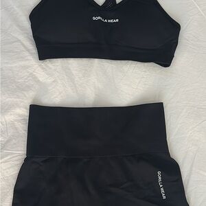 Gorilla Wear Black Sports Bra and Shorts Set